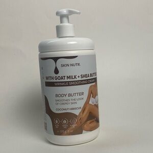 SKIN NUTR With Goat milk, Shea Butter, coconut hibiscus CREPEY SKIN body BUTTER